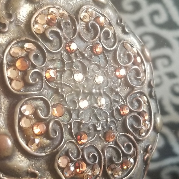 Bronze Rhinestone Belt Buckle - Picture 2 of 5